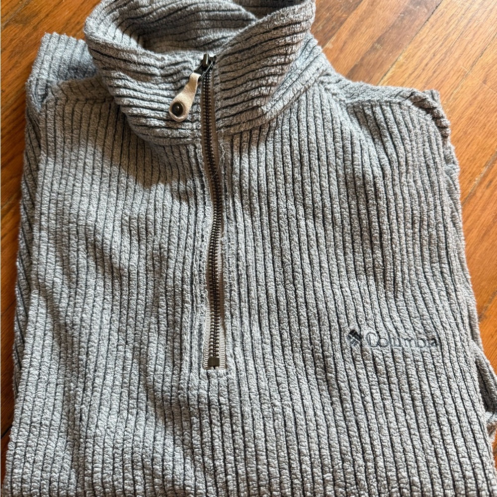 Columbia Men's Ribbed Knit Zip-Up Sweater / Pullover - Gray